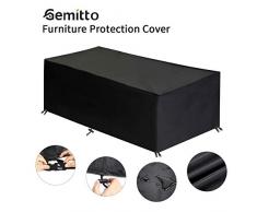 GEMITTO Housse de Protection de Meuble pour Jardin 420D Oxford Étanche Bâche de Protection de Jardin Imperméable Couverture Salon Furniture Cover pour Table, Canapé, Inclinable, Chaises-190x117x61cm