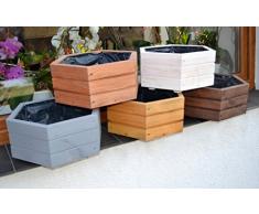 Neuf Jardinière en bois Top Pot de jardin terrasse montée D5 Blanc