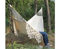 Pik Hamac Boho Grand brésilien en macramé Frange 2 Personnes Double Deluxe Hamac Swing Net Chair Chaise Suspendue intérieure hamac balançoires, hamac Blanc, Chine