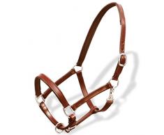 vidaXL Licol Licou en Cuir Réglable pour Ecurie Cob Boucle à Tête Hippodrome