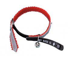 Nobby My Boss Collier Réfléchissant/Clochette Elastique pour Chat Rouge