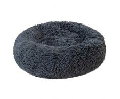 ABenxxou Chien lit, Chaud Tapis de Chien Rond Coussin Grande Taille Panier Lavable pour Chat Animaux de Deluxe Moelleux Lit pour Animal (XL(diamètre de 60cm, Hauteur de 20cm), Bleu foncé)