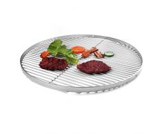 Grille de cuisson 50 cm acier inoxydable Barbecue pivotant trépied avec anneau 3 trous pour hacher en extérieur pour suspendre
