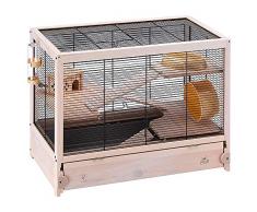 Ferplast Cage en bois FSC pour hamsters HAMSTERVILLE, souris et petits rongeurs, structure sur plusieurs niveaux, accessoires inclus