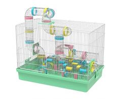 GNB PET Grand Cage à Hamster DIY Habitat 20‘’x12x15 avec Achevé Tube Tunnel Module Jouets pour Gerbille Souris (Vert)