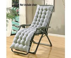 Coussin Bain de soleil Transat de jardin Fauteuil relax Lounge épais Pad Outdoor Assise Coque, gris, 160*48*8CM （Ne Pas Inclure Les Chaises）