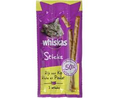 Whiskas Friandises en bâtonnet au poulet pour chat, 84 sticks (28 sachets de 3 récompenses)