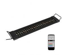 NICREW RGB Plus Rampe LED Aquarium, 24/7 Automatisation Complète d’Eclairage avec Télécommande pour la Croissance des Plantes, Lumière Aquarium 55-88 cm, 18W