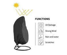 PETCUTE Housses de chaises de Jardin Housse de Fauteuil en Osier imperméable Couvertures de Chaise Suspendu Jardin Housse de œuf Chaise Patio