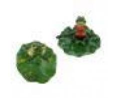 B Blesiya 2 Pcs Eau Flottante Ornement Étang Lily Feuille De Lotus Grenouille Jardin Étang Bassin À Été Piscine Décor Famille \u0026 Aviron