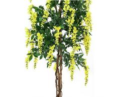 Arbuste artificiel, Glycine, 2020 feuilles, véritable tronc, 1000 fleurs, jaune, 180 cm - plante grimpante artificielle / arbre artificiel fleuri - artplants