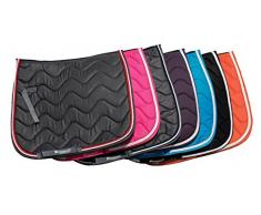 Rhinegold Tapis de Selle rembourré pour Cheval ou Poney, Motifs Vagues, Superbes Couleurs, Toutes Tailles S Bleu Jean