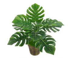 1 plante artificielle Monstera pour la maison, le bureau, faux feuillage très réaliste, vert