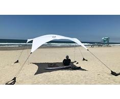 Neso Grande Tente de Plage Tents, 2,1 m (7 pi) de Hauteur, 2,7 m (9 pi) x 2,7 m (9 pi), Coins renforcés et Poche réfrigérée (Blanc)