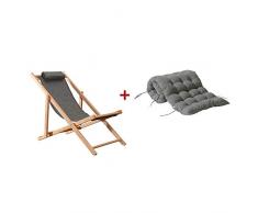 JU FU balancelle Couleur unie simple gris global avec coussins chaise en bois massif pliable maison unique fauteuil inclinable en bois de hêtre chaise dextérieur vieux homme chaise de plage inclinabl