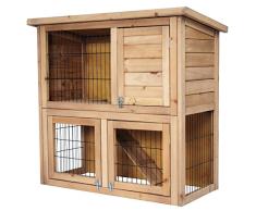 EUGAD 0040HT Clapier Lapin Cage de Lapin en Bois Massif 91x45x87cm
