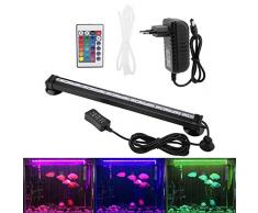 Zerodis Lumière dAquarium LED Poisson Lampe Tube Etanche Aquarium Couleur Lumière Submersible dAquariophilie (31cm EU Plug)