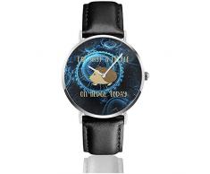 Je M Juste Un Peu sur haie Aujourdhui Bracelet en Cuir Montre décontractée en Acier Inoxydable Montre-Bracelet à Quartz