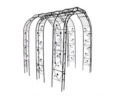 XLOO Trois arcs de Jardin de Style français Classique avec, Arches de passerelle de Jardinage en Plein air, décoration de cérémonie de Mariage, Forme en Fer forgé Rose, Arche de Jardin tonnelle.