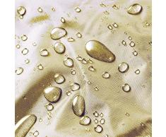 KaufPirat Housse de Protection pour Table Ronde Ø 220x90 cm Bâche Bain de Soleil Couverture de Table de Jardin Housse protectrice pour mobilier de Jardin en Polyester Oxford Beige