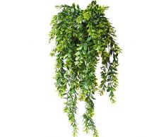KingYH 2 Pièces Lierre Plantes Suspendues Artificielles Plantes en Plastique Fake Vertes Mur Extérieur Suspendus Plantes Ivy Vigne pour Décoration Balcon Mur de Mariage Maison Jardin