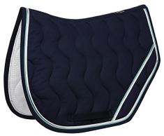 Equi-Theme/Equit’M 204679007 Tapis de Selle Unisexe Bleu Marine/Blanc/Acier/Bleu Clair, Taille Unique