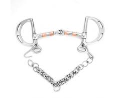 Zerodis Mors de Bouche de Cheval, Bouche de Mors de Kimberwicke en Acier Inoxydable avec Rouleau de cuivre(135MM)