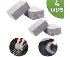 Slosy Stone Barbecue Cleaner Pack 4 Griddle Block Nettoyant pour Gril en Briques réutilisables Éponge Grise Accessoires de Cuisine Nettoyant désinfectant Ustensiles de Barbecue