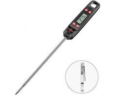 TOPELEK Habor Thermomètre Cuisson, Thermomètr de Cuisine,Thermometre à Viande, Sonde Ultra-Longue, 5s de Lecture Instantanée, avec Bouton ° C / ° F Grill, BBQ, Steak, Bonbons, Lait, Eau Bain Patis