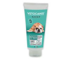 Vetocanis Shampooing Anti-puces et Anti-tiques à lextrait de Plantes, 0% Paraben 0% de Silicone, Effet Répulsif pour Chien 300ml