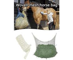 Filet à Foin, Filet Cheval Sac Filet, Alimentateur de Sacs de Foin à Alimentation Lente Sac dherbe de Cheval en Maille Tissée 90x120cm