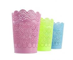 Cosanter Dentelle Multifonction Vase Pot De Fleurs en plastique Support Stylo Organisateur de Pinceau de Maquillage