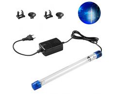 LEDGLE 7W Stérilisateur UV Aquarium, Lampe UV Submersible Lumière de Destruction dalgues Imperméable pour Purifier leau des Aquariums, Bassins,Bocal à Poissons