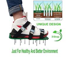 ABCCS Sandales Aérateur Pelouse Rouleau Aerateur de Pelouse Chaussure à Gazon Taille Universelle Qui s'adapte à Toutes Les Chaussures ou Bottes