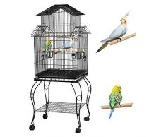 Yaheetech Cage Oiseaux sur Pied Volière Détachable pour Perruche Perroquet Canari Mandarin Extérieur 59 x 59 x 139,5 cm
