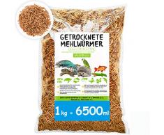 SHF-Natur mehlwümer getrocknet • 1 kg • Nourriture pour poissons • Mangeoire à oiseaux • Doublure Doublure Reptile Tortue
