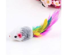 10 pcs/lot en polaire doux Faux Chat Souris Jouets coloré Plume souris amusant