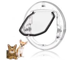 Chatière Pour Animaux De Compagnie Petite Porte Pour Chiens Et Chats Avec 4 Possibilités De Verrouillage Rond, Blanc Et Transparent Aléatoire à Envoyer