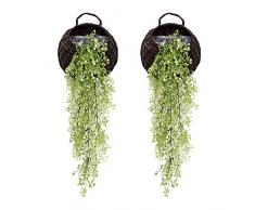 G-Tree Artificielles retombantes Plantes de Vigne, Lot de 2 Pièces artificielles Ivy Fleurs Faux Verdure Plantes pour Jardin Décoration Murale, Vert