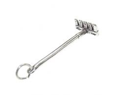 Râteau de jardin BRELOQUE EN ARGENT STERLING .925 x 1 jardinage Râteaux breloque sslp4794