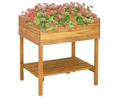 VidaXL Bac à fleurs en acacia massif 78,5 x 58,5 x 78,5 cm
