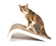 Likea Griffoir inclinable pour chat avec herbe à chat en carton de qualité supérieure, plusieurs angles de griffage pour correspondre aux préférences de votre chat