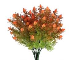 MIHOUNION 4pcs Arbuste Artificiel buissons Plante Artificielle Exterieur Fausse Plante Orange Fleurs Artificielles Plastique Décoration pour Jardin Maison Bureau Cuisine