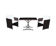 Ensemble de fauteuils Poly Rattan en forme de cube - Sofa/lounge - Meubles de jardin 2er Garnitur marron