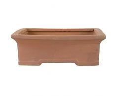 Pot à bonsaï 22x18x7.5cm brun rectangulaire en grès