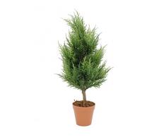 Lot 2 x Arbuste artificiel, Cyprès, en pot, 150 branches, 60 cm - 2 pcs plante verte artificielle / arbuste de décoration - artplants