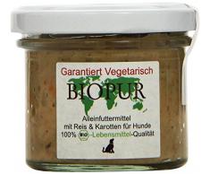 BIOPUR Riz et Les Carottes Vegetarisches Bio Seul Nourriture pour Chien, Lot de 12 (12 x 100 g)
