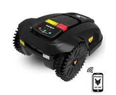 Fuxtec Robot Tondeuse Electrique FX-RB122 pour Surface Jusque 1000m² - detecteur de Pluie, Pilotage Auto ou Manuel, par App(iOS&Android) par WiFi