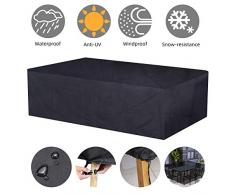 Fuloon Housse de Protection Imperméable pour Tables de Jardin Patio Bâche Couverture étanche de Sofa Chaise Table Extérieure Meubles Tissu Oxford 420D (213 x 132 x 74 cm /83.9X 52 x 29 Pouces)