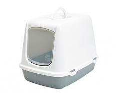 VADIGRAN Savic Maison de Toilette pour Chat Oscar Blanc/Gris 50 X 37 X 39 cm